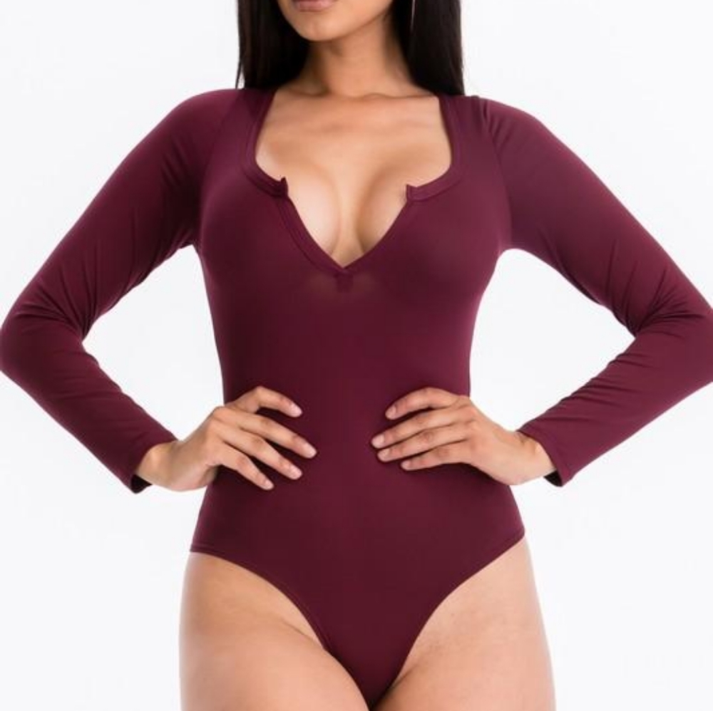 New Burgundy basic bodysuits